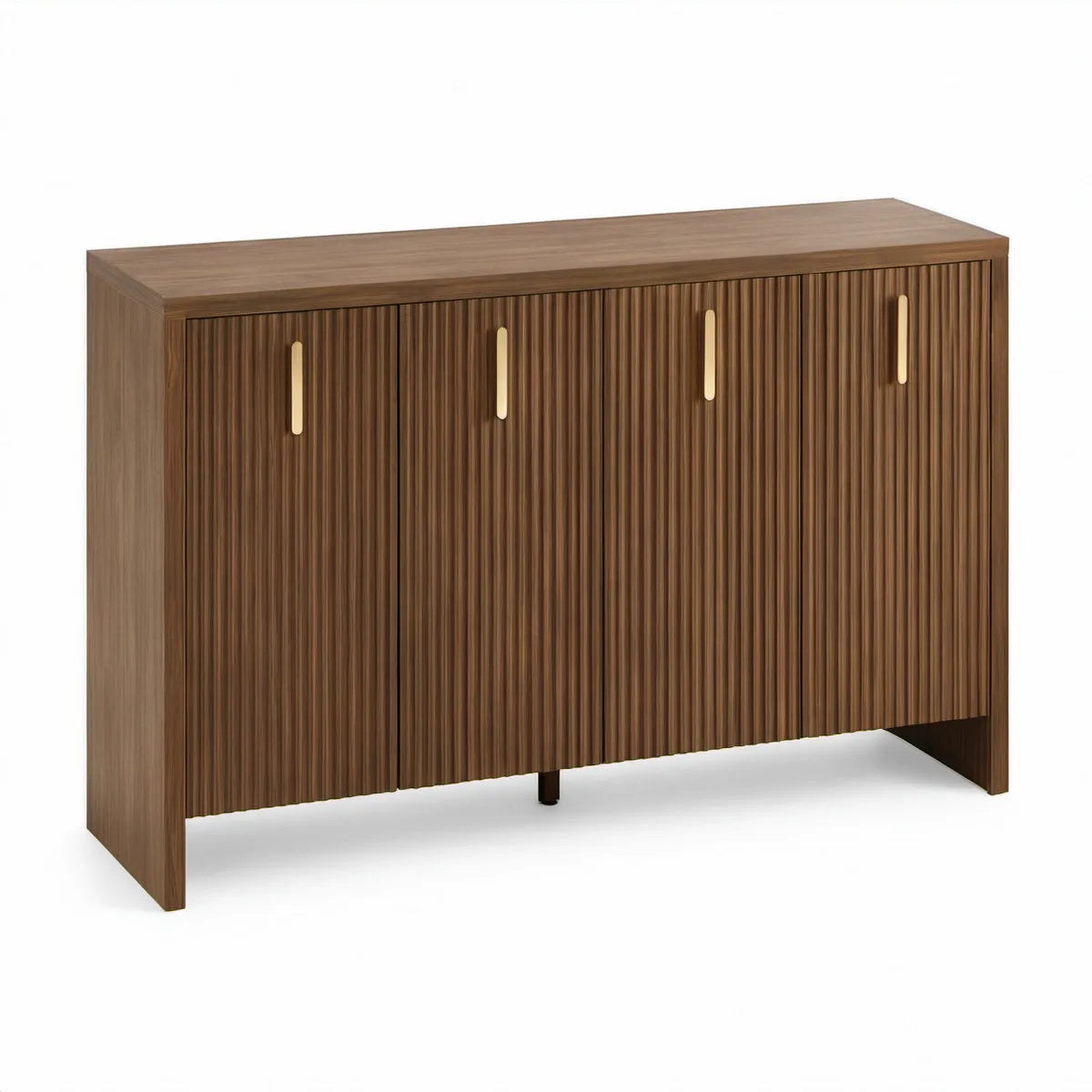 Příborník se 4 dvířky z MDF v dekoru ořechu 140 × 40 × 90 cm